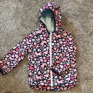 Cat & Jack Pink and Black Floral Hooded Jacket
